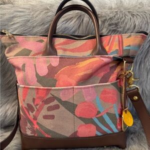 R. Riveter Vibrant Floral Canvas Tote
